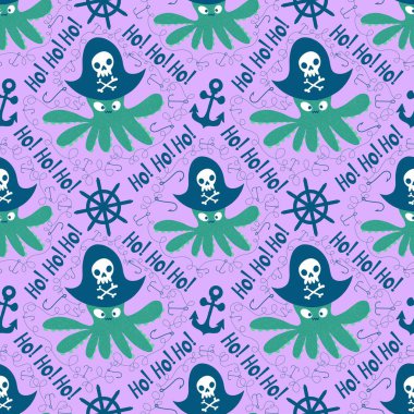 Yaz okyanusu hayvanları çocuk için kusursuz şirin ahtapot deseni kumaşlar ve moda tekstil ürünleri ve parti aksesuarları için kıyafet baskısı ve ambalaj kağıdı.