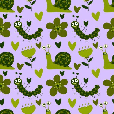 Kumaşlar, tekstil, ambalaj, hediyeler, kartlar, çarşaflar ve ambalaj kağıtları için kusursuz tırtıl deseni. Yüksek kalite fotoğraf