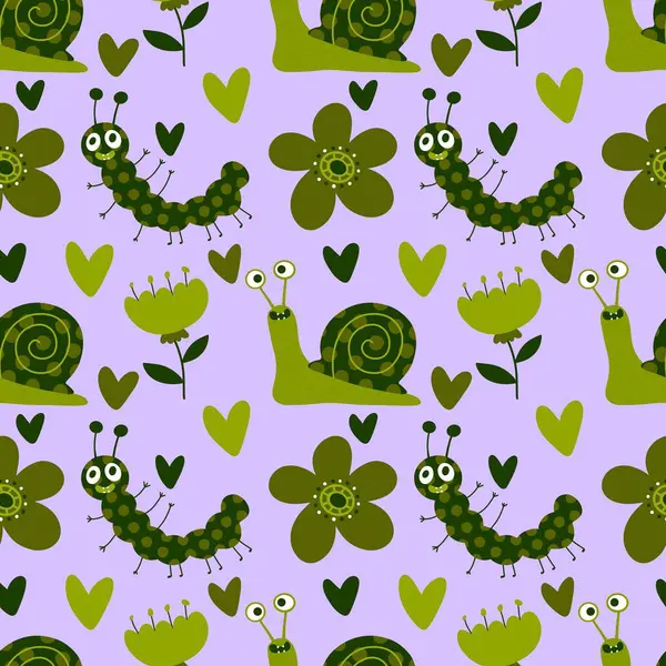 Kumaşlar, tekstil, ambalaj, hediyeler, kartlar, çarşaflar ve ambalaj kağıtları için kusursuz tırtıl deseni. Yüksek kalite fotoğraf