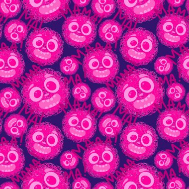 Çizgi filmlerdeki hayvanlar çocuk için kusursuz canavar desenleri giysi baskısı, kumaş, kumaş ve yaz partisi aksesuarları ve moda tekstili.