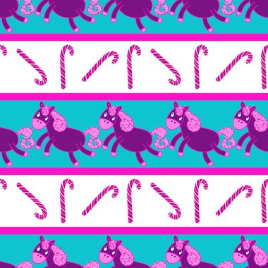 2026 yılının yılbaşı hayvanlarının paketleri ve parti aksesuarları ve çocuk kıyafetleri ve moda tekstili için kusursuz Noel atları modelleri.