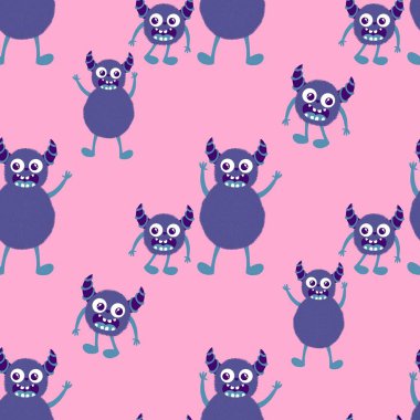 Kış canavarları, kağıt, kumaş, çarşaf ve çocuk giysileri baskısı ve yeni yıl ambalajı için kusursuz Noel Yeti desenleri. Yüksek kaliteli illüstrasyon