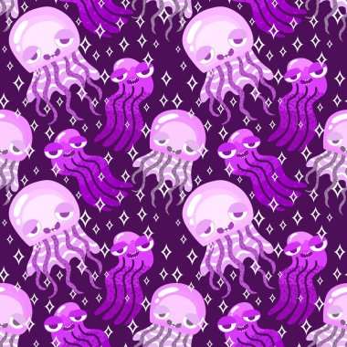 Yaz okyanusu hayvanları kağıt, kumaş, çarşaf ve çocuk kıyafetleri ve parti aksesuarları için kusursuz ahtapot desenleri. Yüksek kaliteli illüstrasyon