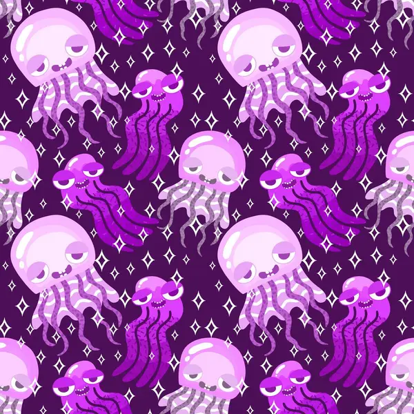 Yaz okyanusu hayvanları kağıt, kumaş, çarşaf ve çocuk kıyafetleri ve parti aksesuarları için kusursuz ahtapot desenleri. Yüksek kaliteli illüstrasyon