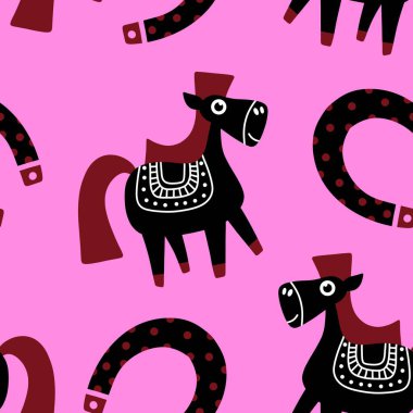 2026 yılının yılbaşı hayvanlarının paketleri ve parti aksesuarları ve çocuk kıyafetleri ve moda tekstili için kusursuz Noel atları modelleri.