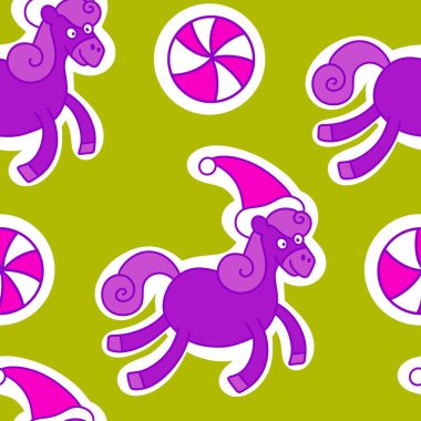 2026 yılının yılbaşı hayvanlarının paketleri ve parti aksesuarları ve çocuk kıyafetleri ve moda tekstili için kusursuz Noel atları modelleri.