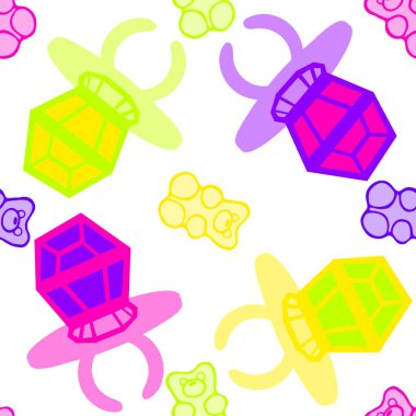 Kağıt ve kumaş ambalajı ve çocuk giysisi baskısı ve yaz partisi aksesuarları ve moda tekstili için şekersiz retro desen 