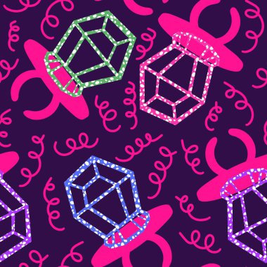 Kağıt ve kumaş ambalajı ve çocuk giysisi baskısı ve yaz partisi aksesuarları ve moda tekstili için şekersiz retro desen 