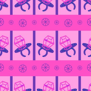 Kağıt ve kumaş ambalajı ve çocuk giysisi baskısı ve yaz partisi aksesuarları ve moda tekstili için şekersiz retro desen 