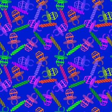 Kağıt ve kumaş ambalajı ve çocuk giysisi baskısı ve yaz partisi aksesuarları ve moda tekstili için şekersiz retro desen 