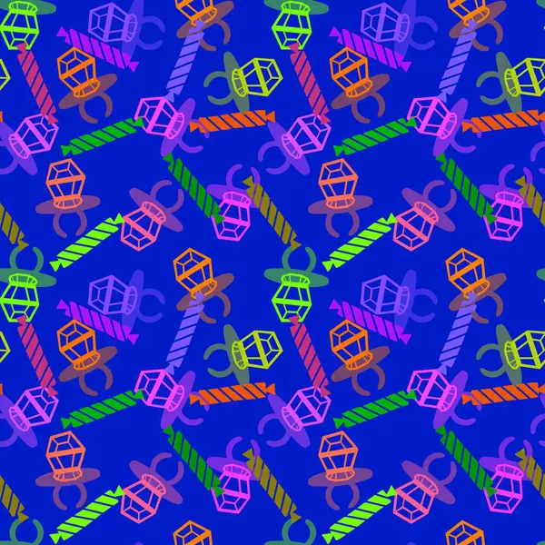 Kağıt ve kumaş ambalajı ve çocuk giysisi baskısı ve yaz partisi aksesuarları ve moda tekstili için şekersiz retro desen 