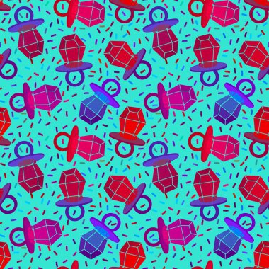 Kağıt ve kumaş ambalajı ve çocuk giysisi baskısı ve yaz partisi aksesuarları ve moda tekstili için şekersiz retro desen 