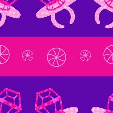 Kağıt ve kumaş ambalajı ve çocuk giysisi baskısı ve yaz partisi aksesuarları ve moda tekstili için şekersiz retro desen 