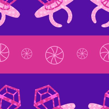 Kağıt ve kumaş ambalajı ve çocuk giysisi baskısı ve yaz partisi aksesuarları ve moda tekstili için şekersiz retro desen 