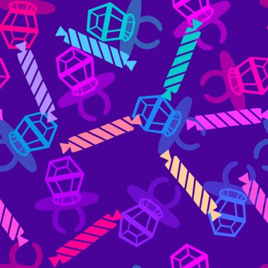 Kağıt ve kumaş ambalajı ve çocuk giysisi baskısı ve yaz partisi aksesuarları ve moda tekstili için şekersiz retro desen 