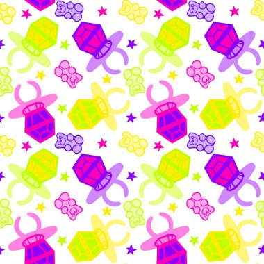 Kağıt ve kumaş ambalajı ve çocuk giysisi baskısı ve yaz partisi aksesuarları ve moda tekstili için şekersiz retro desen 