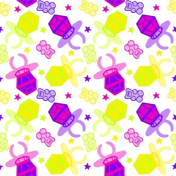 Kağıt ve kumaş ambalajı ve çocuk giysisi baskısı ve yaz partisi aksesuarları ve moda tekstili için şekersiz retro desen 