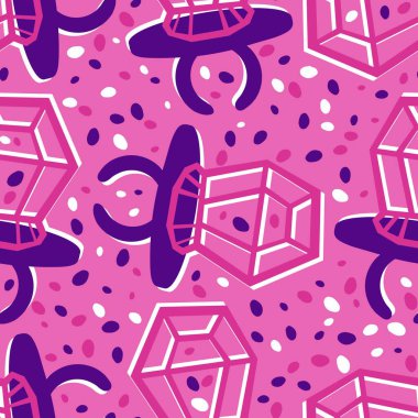 Kağıt ve kumaş ambalajı ve çocuk giysisi baskısı ve yaz partisi aksesuarları ve moda tekstili için şekersiz retro desen 