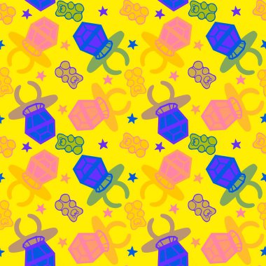 Kağıt ve kumaş ambalajı ve çocuk giysisi baskısı ve yaz partisi aksesuarları ve moda tekstili için şekersiz retro desen 