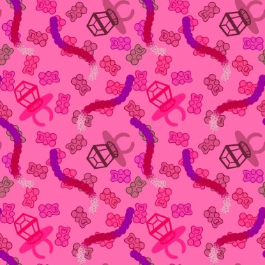 Kağıt ve kumaş ambalajı ve çocuk giysisi baskısı ve yaz partisi aksesuarları ve moda tekstili için şekersiz retro desen 