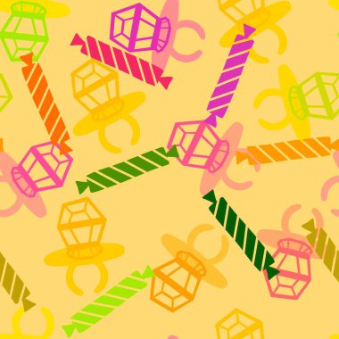 Kağıt ve kumaş ambalajı ve çocuk giysisi baskısı ve yaz partisi aksesuarları ve moda tekstili için şekersiz retro desen 