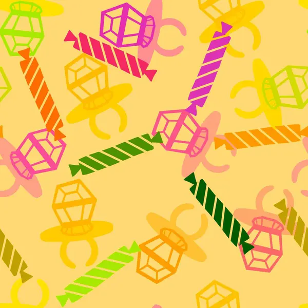 Kağıt ve kumaş ambalajı ve çocuk giysisi baskısı ve yaz partisi aksesuarları ve moda tekstili için şekersiz retro desen 