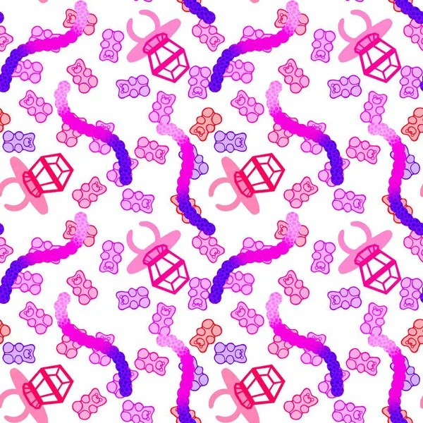 Kağıt ve kumaş ambalajı ve çocuk giysisi baskısı ve yaz partisi aksesuarları ve moda tekstili için şekersiz retro desen 