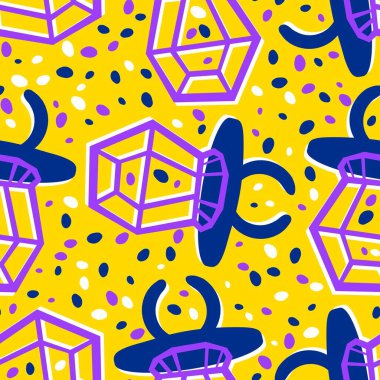 Kağıt ve kumaş ambalajı ve çocuk giysisi baskısı ve yaz partisi aksesuarları ve moda tekstili için şekersiz retro desen 