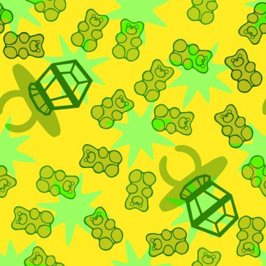 Kağıt ve kumaş ambalajı ve çocuk giysisi baskısı ve yaz partisi aksesuarları ve moda tekstili için şekersiz retro desen 