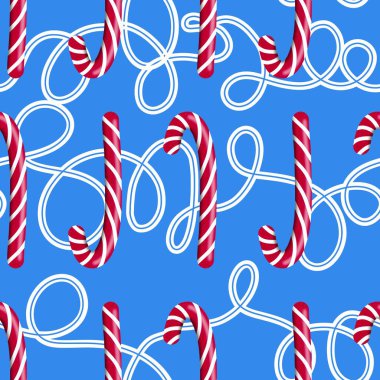 Noel şekeri şekerlemeleri yeni yıl paketleme kağıtları, kumaşlar ve çarşaflar ve çocuk giysileri baskısı ve parti aksesuarları için kusursuz kış desenleri.