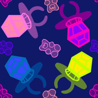 Kağıt ve kumaş ambalajı ve çocuk giysisi baskısı ve yaz partisi aksesuarları ve moda tekstili için şekersiz retro desen 