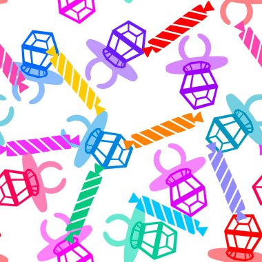 Kağıt ve kumaş ambalajı ve çocuk giysisi baskısı ve yaz partisi aksesuarları ve moda tekstili için şekersiz retro desen 