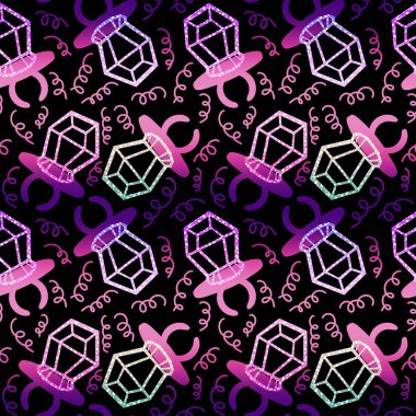 Kağıt ve kumaş ambalajı ve çocuk giysisi baskısı ve yaz partisi aksesuarları ve moda tekstili için şekersiz retro desen 