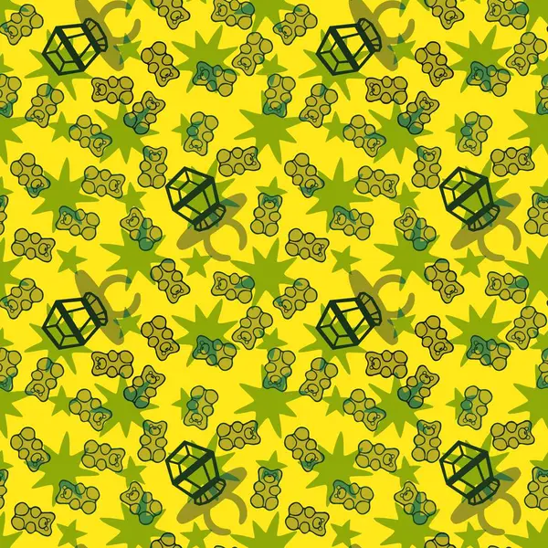 Kağıt ve kumaş ambalajı ve çocuk giysisi baskısı ve yaz partisi aksesuarları ve moda tekstili için şekersiz retro desen 