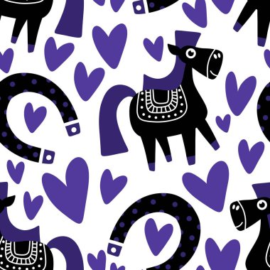 2026 yılının yılbaşı hayvanlarının paketleri ve parti aksesuarları ve çocuk kıyafetleri ve moda tekstili için kusursuz Noel atları modelleri.