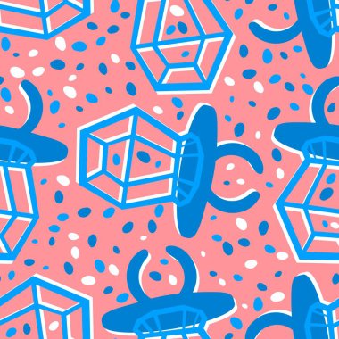 Kağıt ve kumaş ambalajı ve çocuk giysisi baskısı ve yaz partisi aksesuarları ve moda tekstili için şekersiz retro desen 