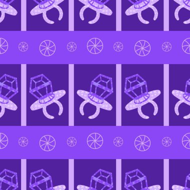 Kağıt ve kumaş ambalajı ve çocuk giysisi baskısı ve yaz partisi aksesuarları ve moda tekstili için şekersiz retro desen 