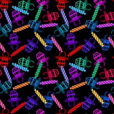 Kağıt ve kumaş ambalajı ve çocuk giysisi baskısı ve yaz partisi aksesuarları ve moda tekstili için şekersiz retro desen 