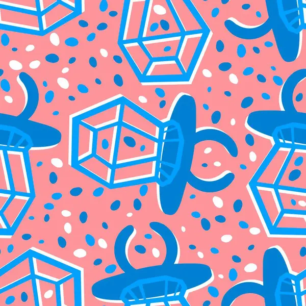 Kağıt ve kumaş ambalajı ve çocuk giysisi baskısı ve yaz partisi aksesuarları ve moda tekstili için şekersiz retro desen 