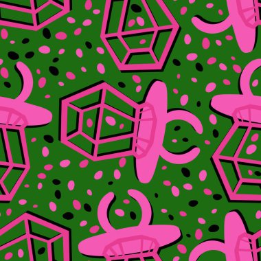 Kağıt ve kumaş ambalajı ve çocuk giysisi baskısı ve yaz partisi aksesuarları ve moda tekstili için şekersiz retro desen 