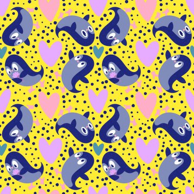 Noel hayvanları kağıt, kumaş, çarşaf, çocuk giysisi baskısı, yeni yıl ambalajı ve Noel kış ambalajı için kusursuz penguen desenleri. Yüksek kaliteli illüstrasyon