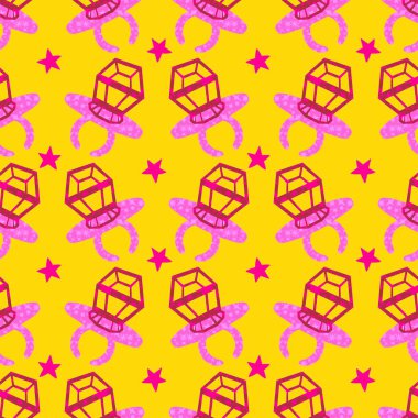 Kağıt ve kumaş ambalajı ve çocuk giysisi baskısı ve yaz partisi aksesuarları ve moda tekstili için şekersiz retro desen 