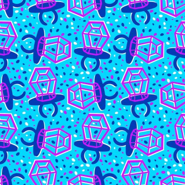 Kağıt ve kumaş ambalajı ve çocuk giysisi baskısı ve yaz partisi aksesuarları ve moda tekstili için şekersiz retro desen 