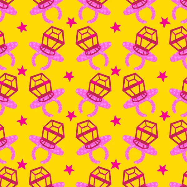 Kağıt ve kumaş ambalajı ve çocuk giysisi baskısı ve yaz partisi aksesuarları ve moda tekstili için şekersiz retro desen 