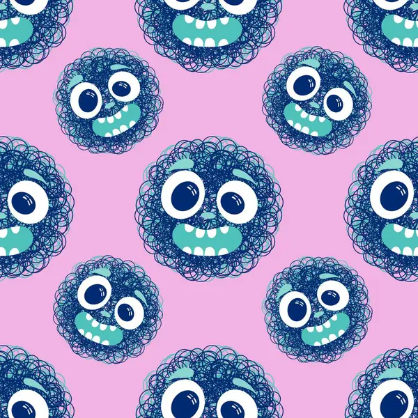 Çizgi filmlerdeki hayvanlar çocuk için kusursuz canavar desenleri giysi baskısı, kumaş, kumaş ve yaz partisi aksesuarları ve moda tekstili.