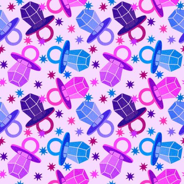 Kağıt ve kumaş ambalajı ve çocuk giysisi baskısı ve yaz partisi aksesuarları ve moda tekstili için şekersiz retro desen 