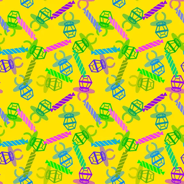 Kağıt ve kumaş ambalajı ve çocuk giysisi baskısı ve yaz partisi aksesuarları ve moda tekstili için şekersiz retro desen 