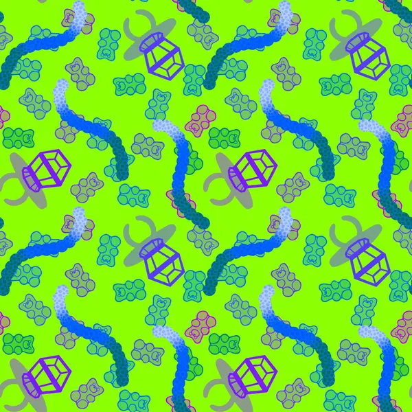 Kağıt ve kumaş ambalajı ve çocuk giysisi baskısı ve yaz partisi aksesuarları ve moda tekstili için şekersiz retro desen 