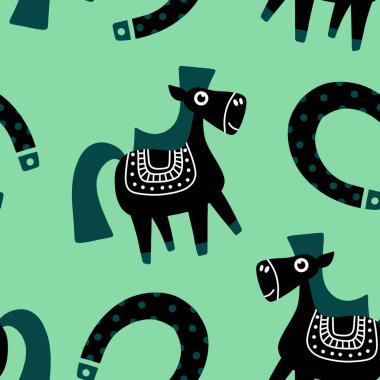 2026 yılının yılbaşı hayvanlarının paketleri ve parti aksesuarları ve çocuk kıyafetleri ve moda tekstili için kusursuz Noel atları modelleri.