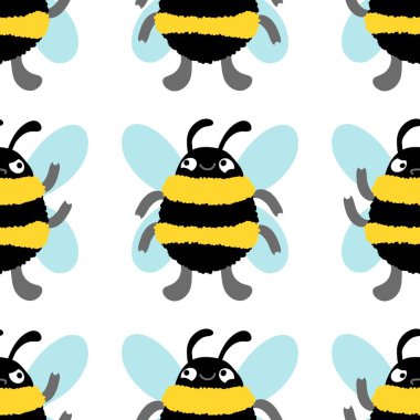 Duvar kağıtları, kumaşlar, tekstil ve ambalajlar, hediyeler, kartlar, çarşaflar ve ambalaj kağıtları için kusursuz arı deseni. Yüksek kalite fotoğraf